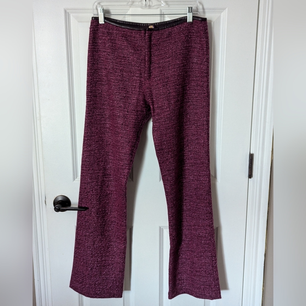 Mint Wool/Mohair Low-rise Wide Leg Trousers, Size 6